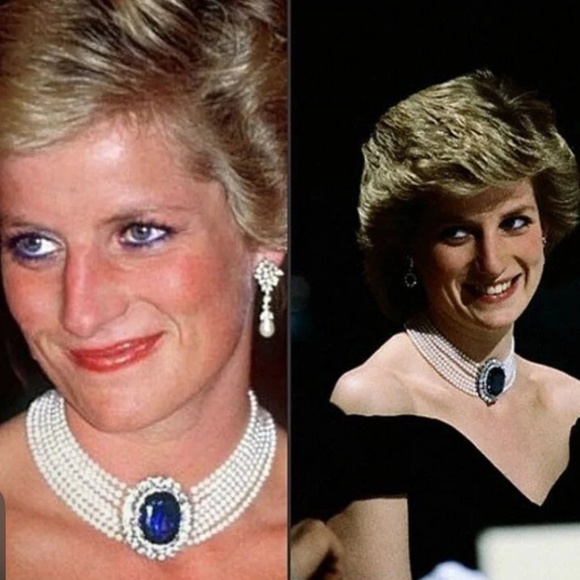 Vintage Faux Pearl & Stone “Princess Diana” Inspired Necklace - Picture 8 of 8